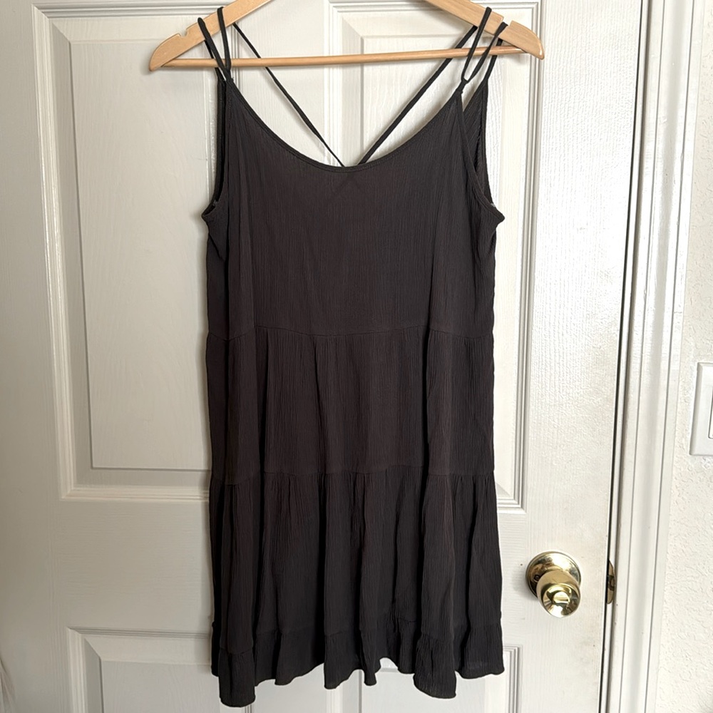 Dark strapped mini dress